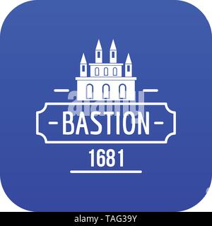Royal bastion icon blue vector Stock Vector