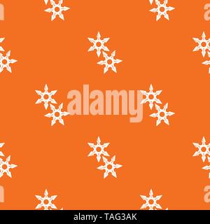 Ninja stars pattern vector orange Stock Vector