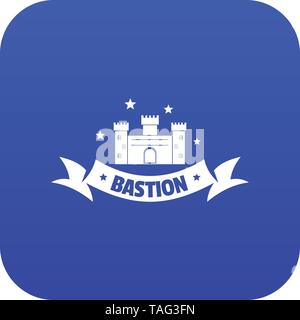 Building bastion icon blue vector Stock Vector