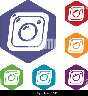 Photo icons vector hexahedron Stock Vector