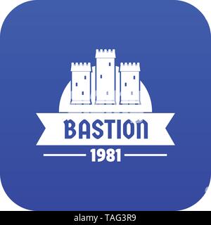 Kingdom bastion icon blue vector Stock Vector