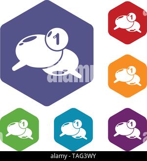 Dialog icons vector hexahedron Stock Vector