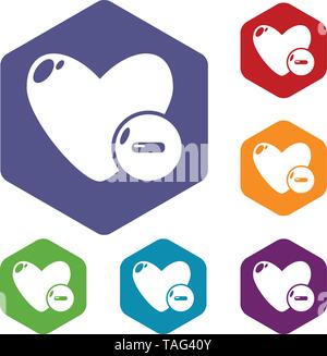 Dislike icons vector hexahedron Stock Vector