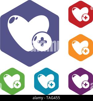 Like icons vector hexahedron Stock Vector