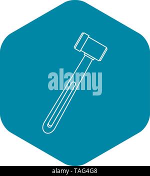 Neurological hammer icon, outline style Stock Vector