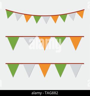 irish bunting and garland vector illustration set Stock Vector