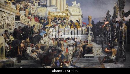 Henryk Siemiradzki (1843-1902). Pintor polaco. Las antorchas de Nerón, 1876. Galería de Arte Polaco del siglo XIX (Lonja de los Paños, Sukiennice). Museo Nacional de Cracovia. Polonia.