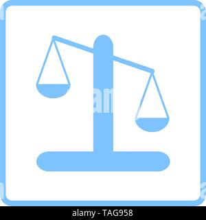 Scale Icon. Blue Frame Design. Vector Illustration. Stock Vector