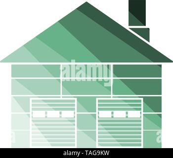 Warehouse Logistic Concept Icon. Flat Color Ladder Design. Vector Illustration. Stock Vector
