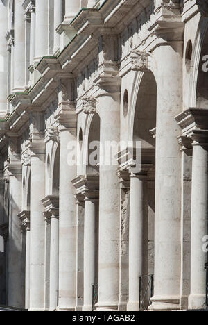 Wonderful Basilica Palladiana marble arches (16th-17th century) in Vicenza, designed by the famous renaissance architect Andrea Palladio Stock Photo