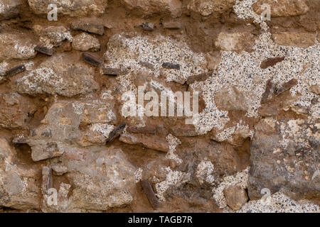 natural stones and soil wall texture Stock Photo