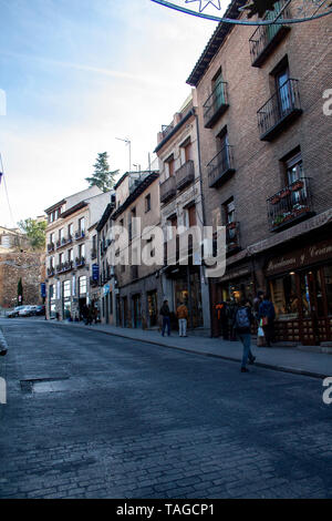 Commercial street in the Old Town of Toledo Stock Photo