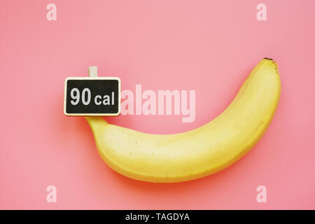 Banana and calorie content for counting of diet plan. Stock Photo