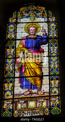 Church of Our Lady of the Assumption. Religious stained-glass window ...