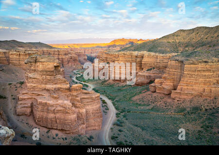 View of Charyn Canyon in Almaty Region, Kazakhstan Stock Photo