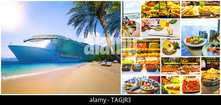 Cruise ship in open water side view Stock Photo