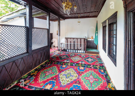 BLAGAJ, BOSNIA AND HERZEGOVINA - JULY 12, 2016: Blagaj Dervish House, hallway in Tekke on Buna river Stock Photo