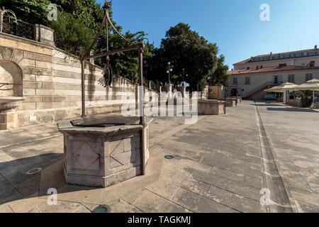 Five wells square in Zadar, Croatia Stock Photo