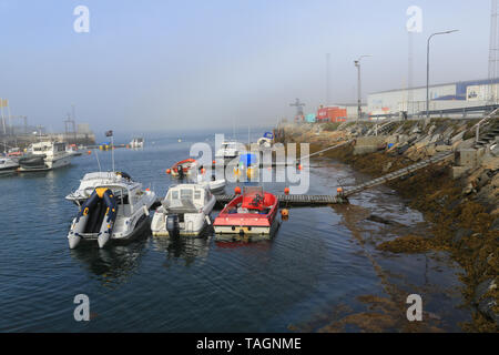 Marina and port facilities at Paamiut Village on the west coast of Greenland. Stock Photo