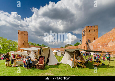 Reenactment of medieval fair on The Castle of Masovian Dukes. Czersk, Mazovian province, Poland. Stock Photo