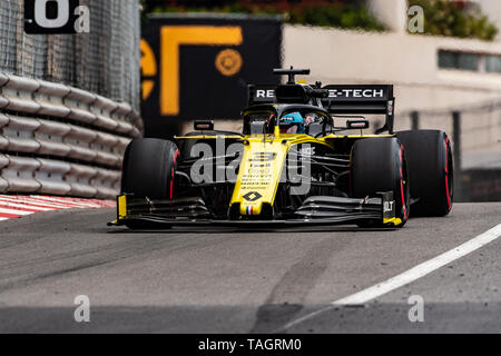 Monte Carlo/Monaco - 23/05/2019 - #3 Daniel RICCIARDO (AUS, Renault F1 Team, R.S. 19) - during FP1 ahead of the 2019 Monaco Grand Prix Stock Photo