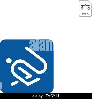 rabbit simple line logo template vector illustration icon isolated Stock Vector