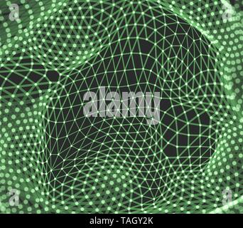 Lattice structure. Science or technology background. Graphic design. 3d grid surface. Abstract  vector illustration. Stock Vector