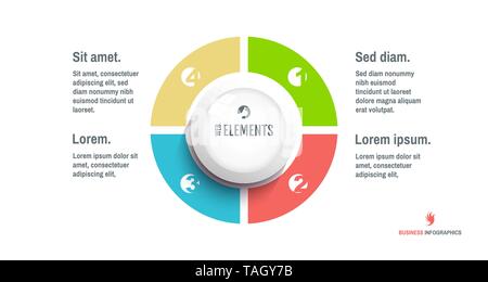 Step by step. Startup infographic template with 4 steps. Business concept. Vector illustration for marketing, research, statistics and analytics. Stock Vector