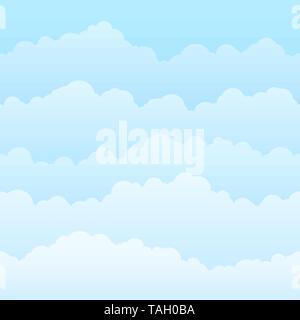 Horizontal seamless clouds. Skyline repeat texture. Vector illustration Stock Vector