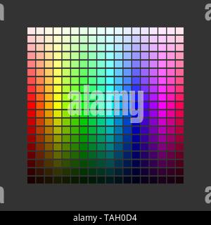Colorful palette. Set of bright colors of rainbow palette. Vector illustration isolated on dark background Stock Vector