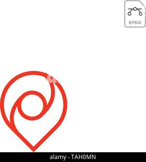 point navigation line logo design vector icon isolated Stock Vector