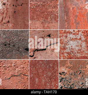 set abstract backgrounds of rusty iron texture closeup Stock Photo