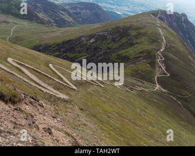 The zig zag path installed on Sail Fell by the 'Fix the Fells' Charity is a blot on the landscape Stock Photo