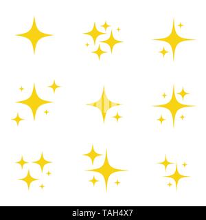 Set of original vector stars sparkle firework, decoration twinkle, shiny flash icon. Vector Illustration EPS10 Stock Vector