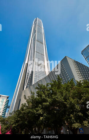 Ping An International Finance Centre, a 599 meters high skyscraper in Futian CBD. Shenzhen, Guangdong Province, China. Stock Photo