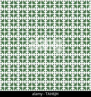 Abstract geometric pattern with tight grid shapes in green and white colors. Stock Vector