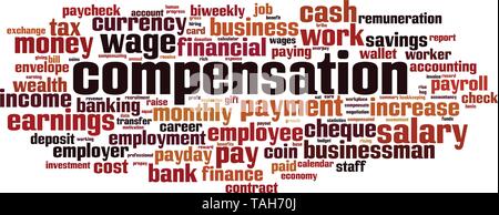 Compensation cloud concept. Collage made of words about compensation. Vector illustration Stock Vector