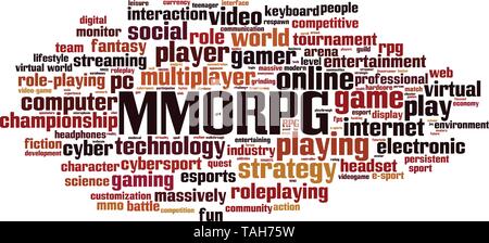 MMORPG word cloud concept. Vector illustration Stock Vector