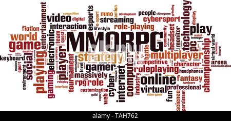 MMORPG word cloud concept. Vector illustration Stock Vector