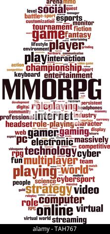 MMORPG word cloud concept. Vector illustration Stock Vector