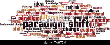 Paradigm shift word cloud concept. Collage made of words about paradigm shift. Vector illustration Stock Vector