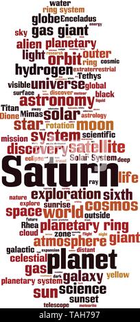 Saturn word cloud concept. Vector illustration Stock Vector