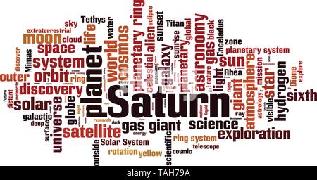 Saturn word cloud concept. Vector illustration Stock Vector