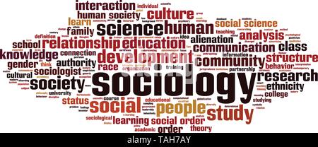 Sociology word cloud concept. Vector illustration Stock Vector