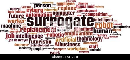 Surrogate cloud concept. Collage made of words about surrogate. Vector illustration Stock Vector