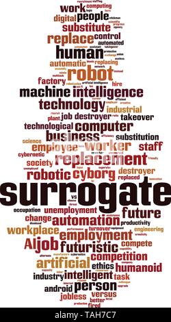 Surrogate cloud concept. Collage made of words about surrogate. Vector illustration Stock Vector