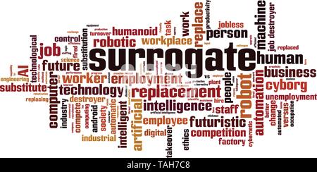 Surrogate cloud concept. Collage made of words about surrogate. Vector illustration Stock Vector