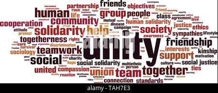Unity word cloud concept. Vector illustration Stock Vector