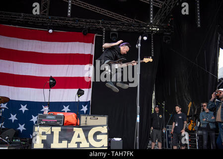 Leeds, UK. 25th May 2019. Anti Flag perform at the 2019 Slam Dunk Festival North on the Punk In Drublic stage 2019-05-25 Stock Photo