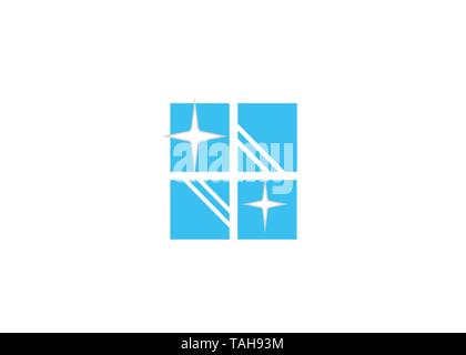 Creative Blue Clean Window Stock Vector